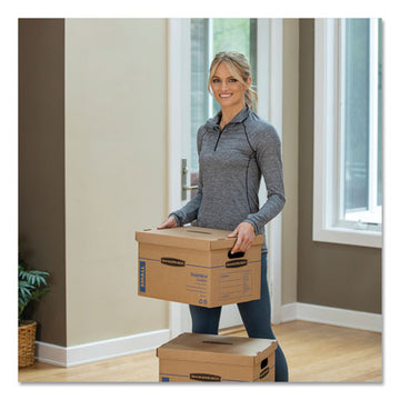 Bankers Box® Smoothmove Classic Moving And Storage Boxes, Large, Half Slotted Container (hsc), 21" X 17" X 17", Brown Kraft-blue, 5-carton freeshipping - TVN Wholesale